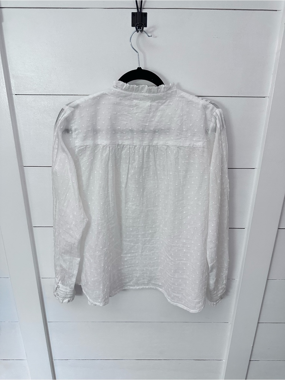 Aspiga L Carrie Dobby white Eyelet Pintuck 100% organic Cotton cottagecore top - Picture 3 of 15